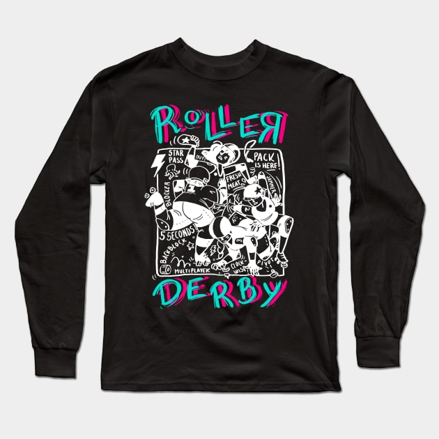 Roller Derby Chaos Long Sleeve T-Shirt by TheTeenosaur